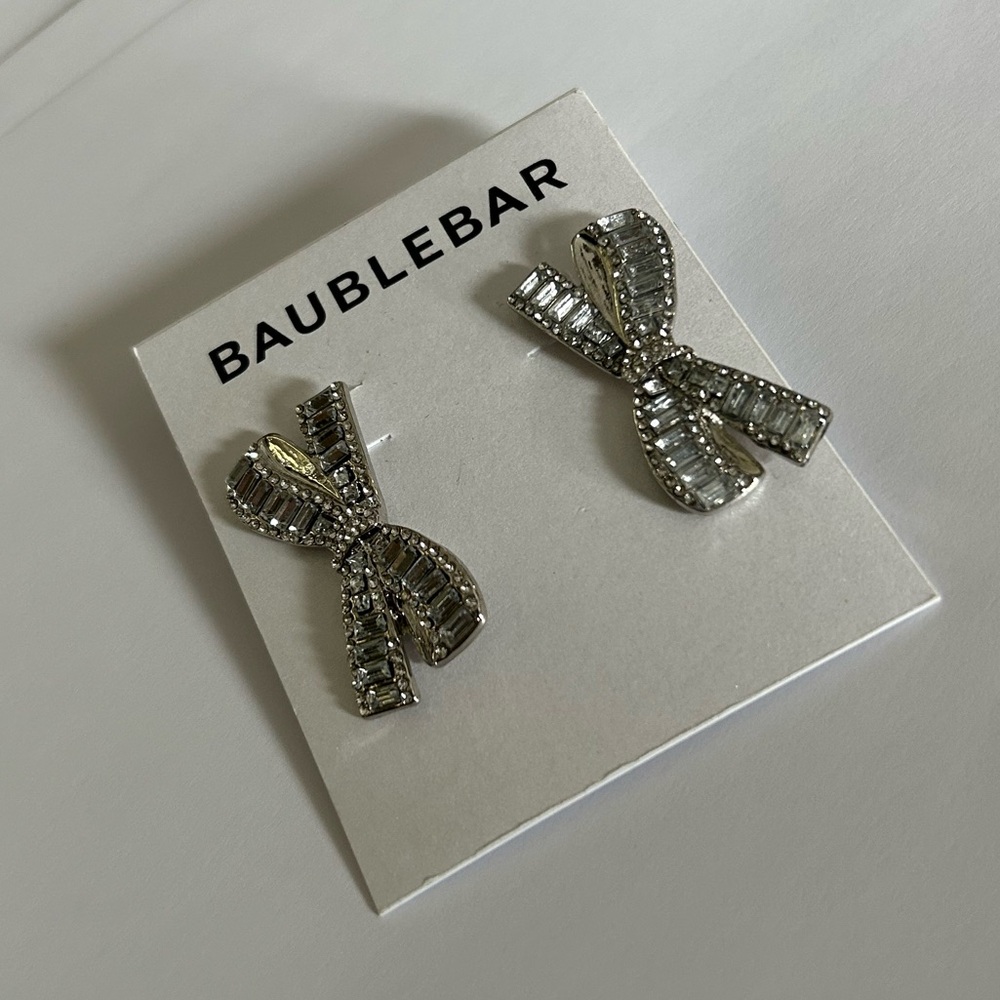 Baublebar Silver Bow Earrings